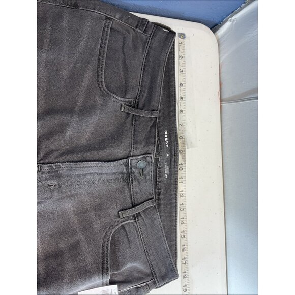 Old Navy Women Petite Size 16 Wow Wide Leg Jeans High Rise Dark Gray NEW - Picture 3 of 9